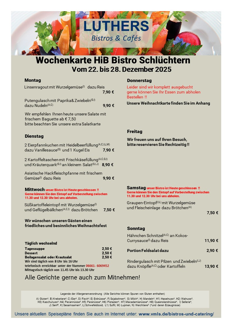 Speisekarte HIB KW 52