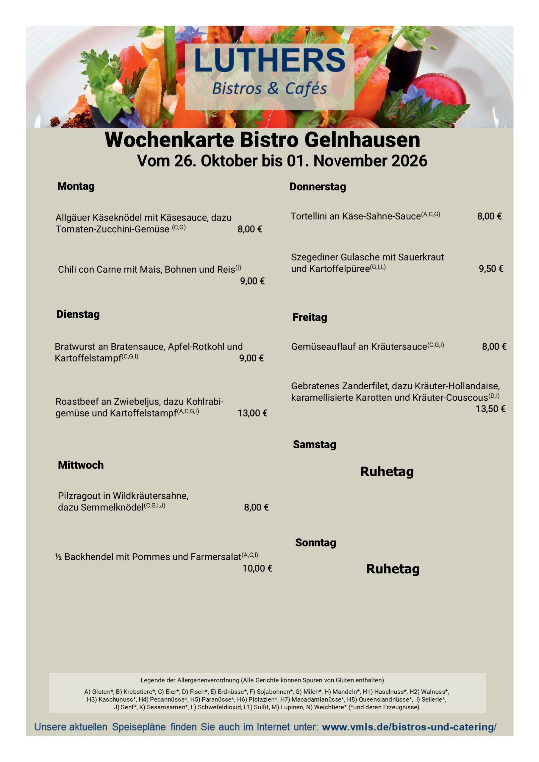 Speisekarte Bistro Gn KW44
