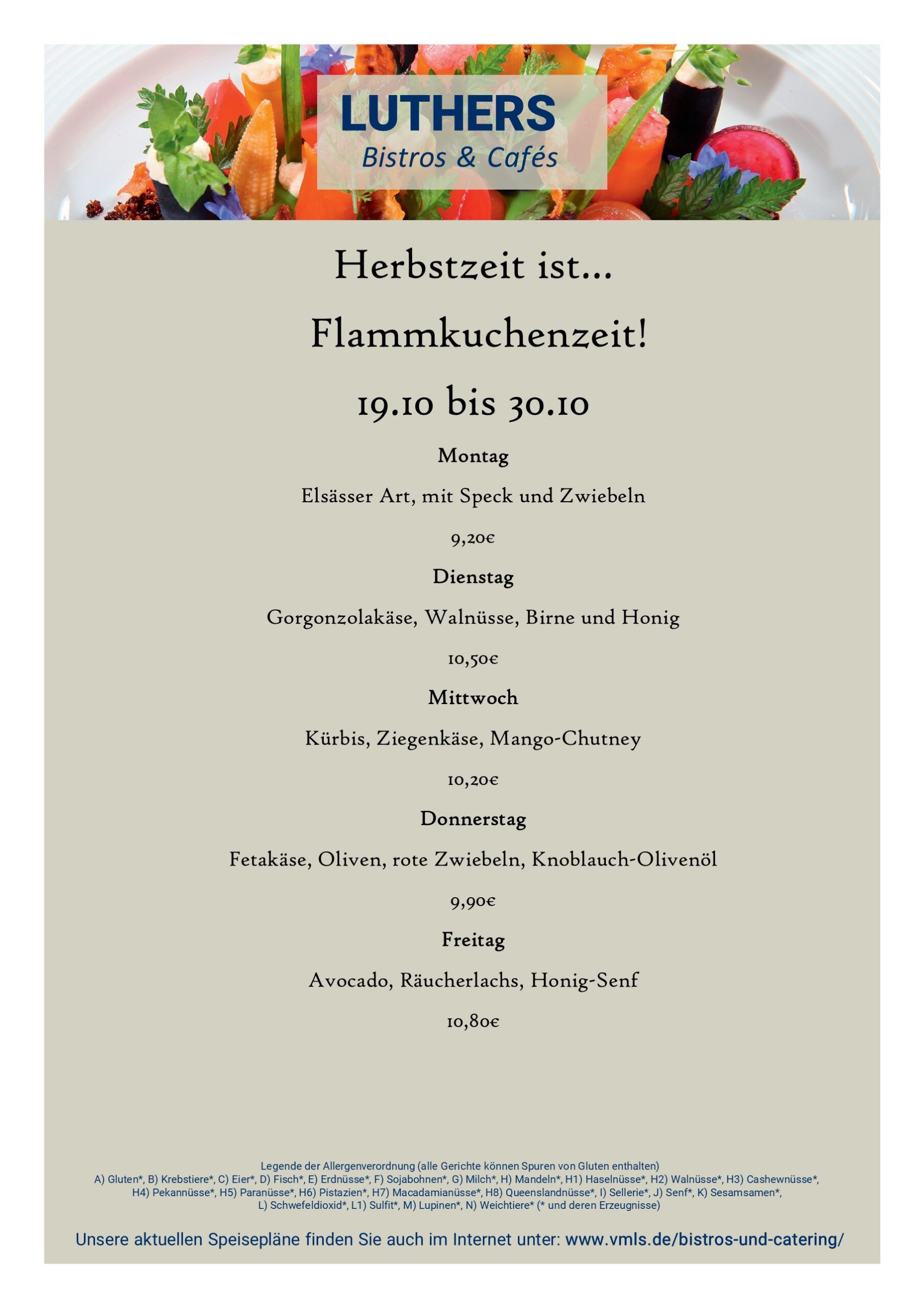 Speisekarte NEU Flammkuchen Bistro Schöneck
